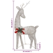 vidaXL Large Steel Christmas Reindeer Family Set of 3 in Gold Fabric