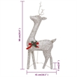 vidaXL Large Steel Christmas Reindeer Family Set of 3 in Gold Fabric