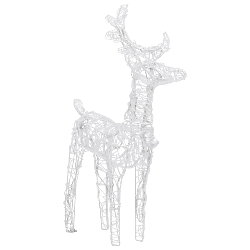 vidaXL Acrylic Reindeers & Sleigh Christmas Decoration in White