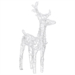 vidaXL Acrylic Reindeers & Sleigh Christmas Decoration in White