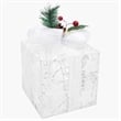 vidaXL Small Medium Large Christmas Gift Box Set of 3 in White Fabric