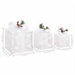 vidaXL Small Medium Large Christmas Gift Box Set of 3 in White Fabric