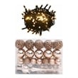 vidaXL Set of 61 Christmas Ball in Various Rose Gold Finishes