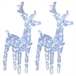 vidaXL Acrylic Decorative Inlays Christmas Reindeer Set of 2 in Cool White