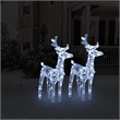 vidaXL Acrylic Decorative Inlays Christmas Reindeer Set of 2 in Cool White