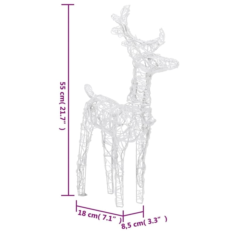 vidaXL Acrylic Medium Christmas Reindeer Set of 2 in Blue