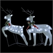 vidaXL Medium Decorative Inlays Christmas Reindeer Set of 2 in White Mesh