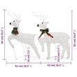 vidaXL Medium Decorative Inlays Christmas Reindeer Set of 2 in White Mesh