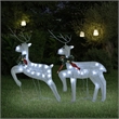 vidaXL Medium Decorative Inlays Christmas Reindeer Set of 2 in White Mesh