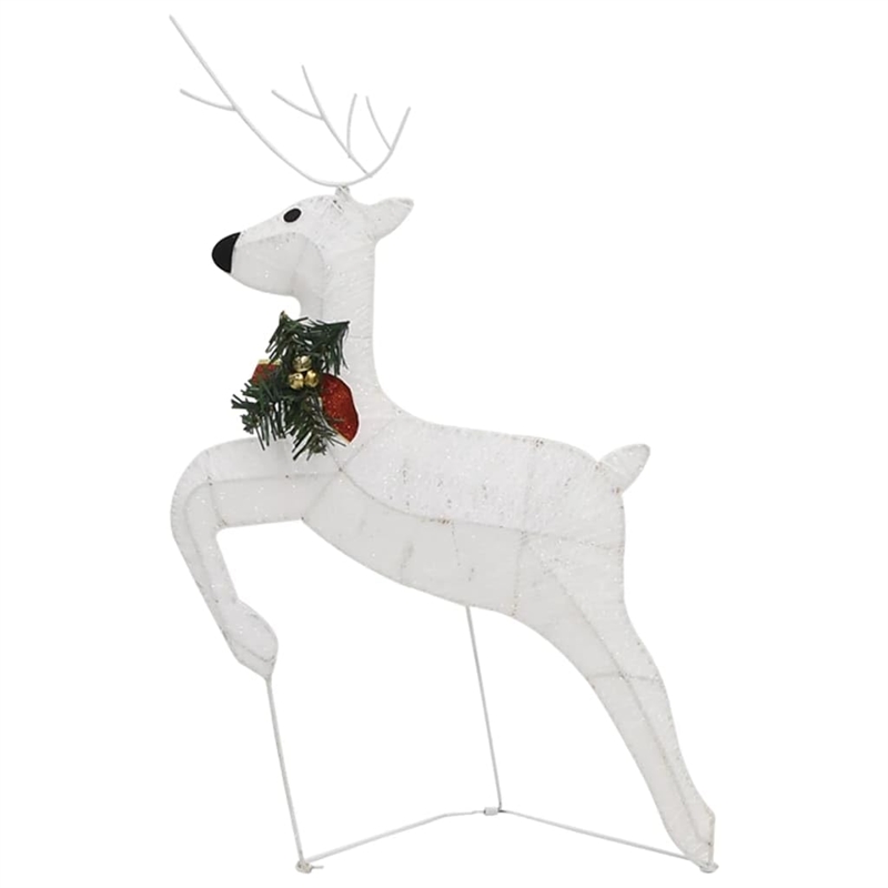 vidaXL Medium Decorative Inlays Christmas Reindeer Set of 2 in White Mesh