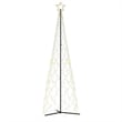 vidaXL 3 x 10 ft Powder-Coated Steel Christmas Cone Tree in Warm White