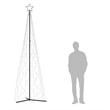 vidaXL 3 x 10 ft Powder-Coated Steel Christmas Cone Tree in Warm White
