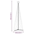 vidaXL 3 x 10 ft Powder-Coated Steel Christmas Cone Tree in Warm White