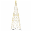 vidaXL Powder-Coated Steel Christmas Cone Tree in Warm White