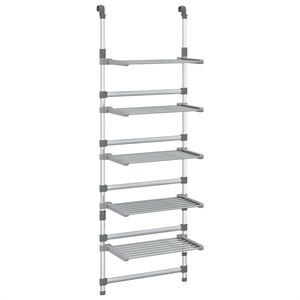 vidaXL 5-Tier Aluminum Hanging Laundry Drying Rack in Silver