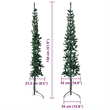 vidaXL PVC Slim Decorative Inlays Artificial Half Christmas Tree in Green