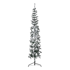 vidaXL PVC Steel Artificial Half Christmas Tree in Green and white