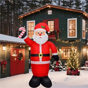 vidaXL 8ft Polyester Inflatable Santa Claus in Multicolor