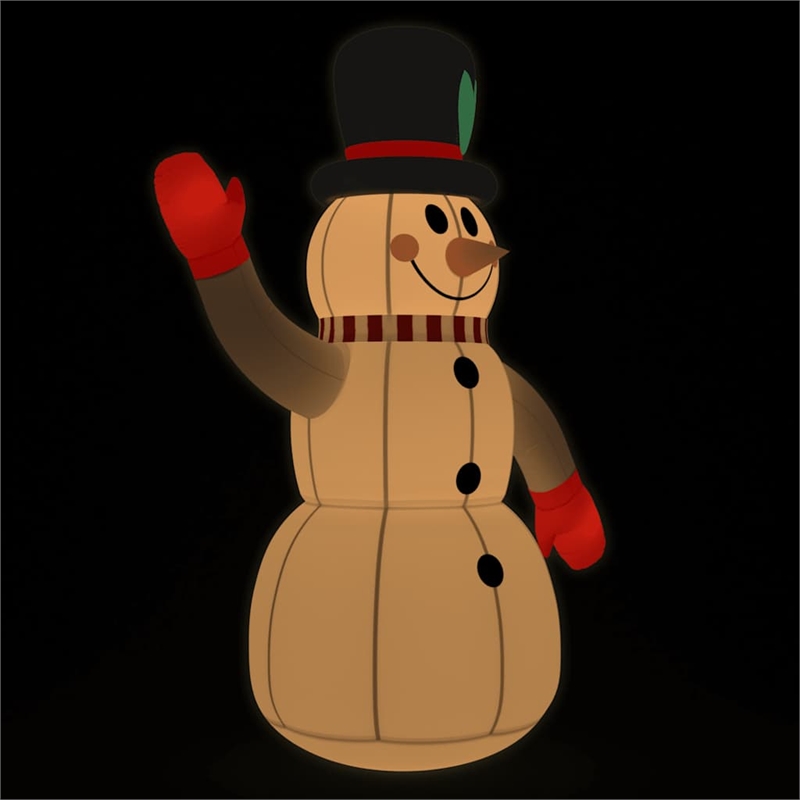 vidaXL Fabric Inflatable Snowman in Multicolor