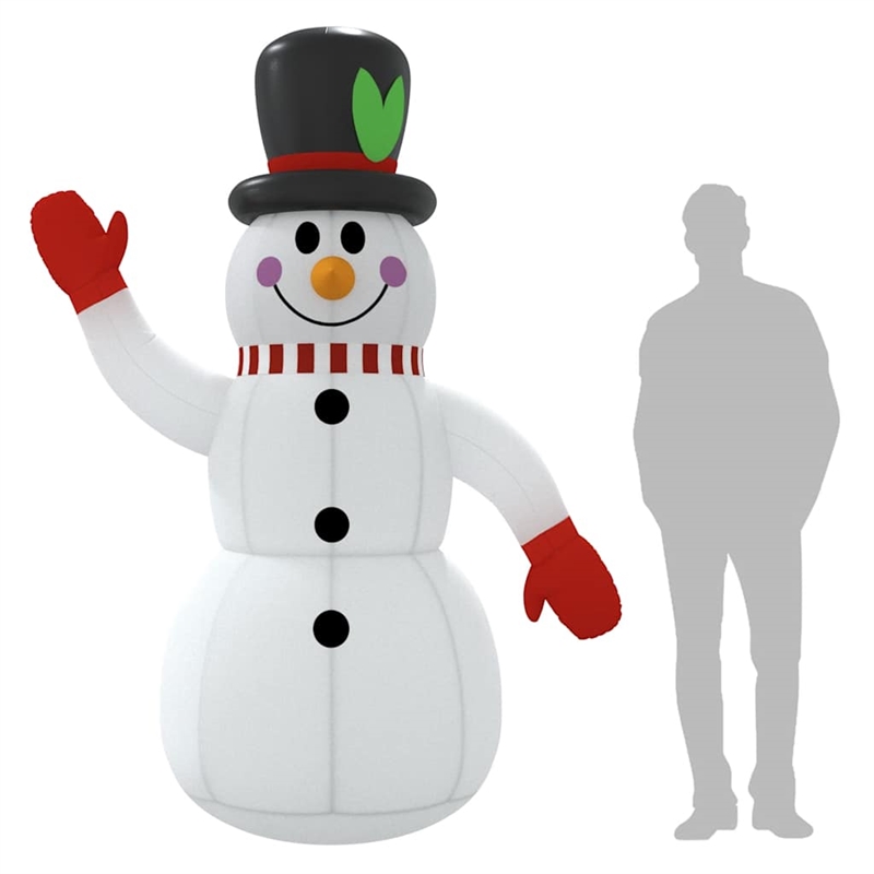 vidaXL Fabric Inflatable Snowman in Multicolor