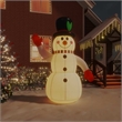 vidaXL Fabric Inflatable Snowman in Multicolor