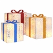 vidaXL Lighted Christmas Box Set of 3 in White/Red/Gold/Blue