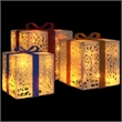 vidaXL Lighted Christmas Box Set of 3 in White/Red/Gold/Blue