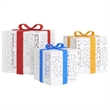 vidaXL Lighted Christmas Box Set of 3 in White/Red/Gold/Blue