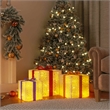vidaXL Lighted Christmas Box Set of 3 in White/Red/Gold/Blue