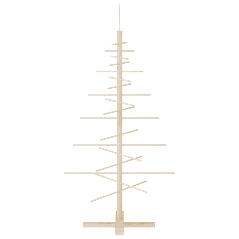 vidaXL Small Solid Pine Wood Christmas Tree in Natural