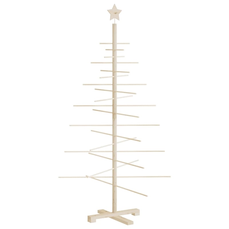 vidaXL Small/Medium Wooden Christmas Tree in Brown