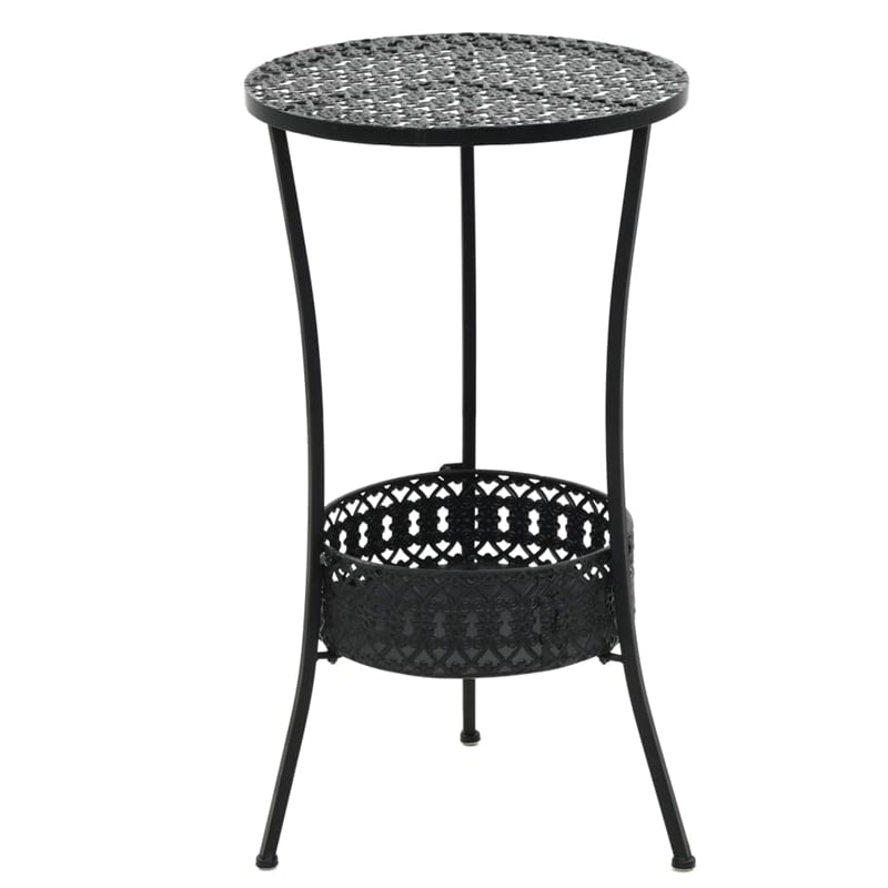 vidaXL Vintage Small Round Bistro Table in Black Metal