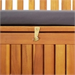 vidaXL Natural wood Storage Bench with Dark Grey Seat Cushion