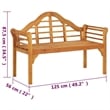 vidaXL  Solid Acacia Wood Medium Ergonomic Garden Bench in Brown