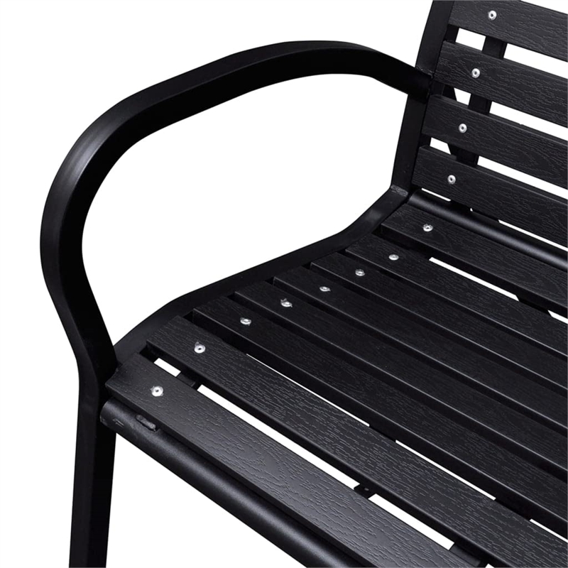 vidaXL Steel 116 cm wide Garden Bench in Black