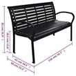 vidaXL Steel 116 cm wide Garden Bench in Black