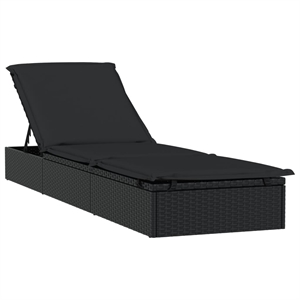 vidaXL Powder-Coated Steel Sunbed in Black Polyester