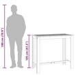 vidaXL Wood Solid Acacia Wood Garden Bar Table in Natural