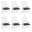 vidaXL Chair Cushion in Set of 6 Anthracite