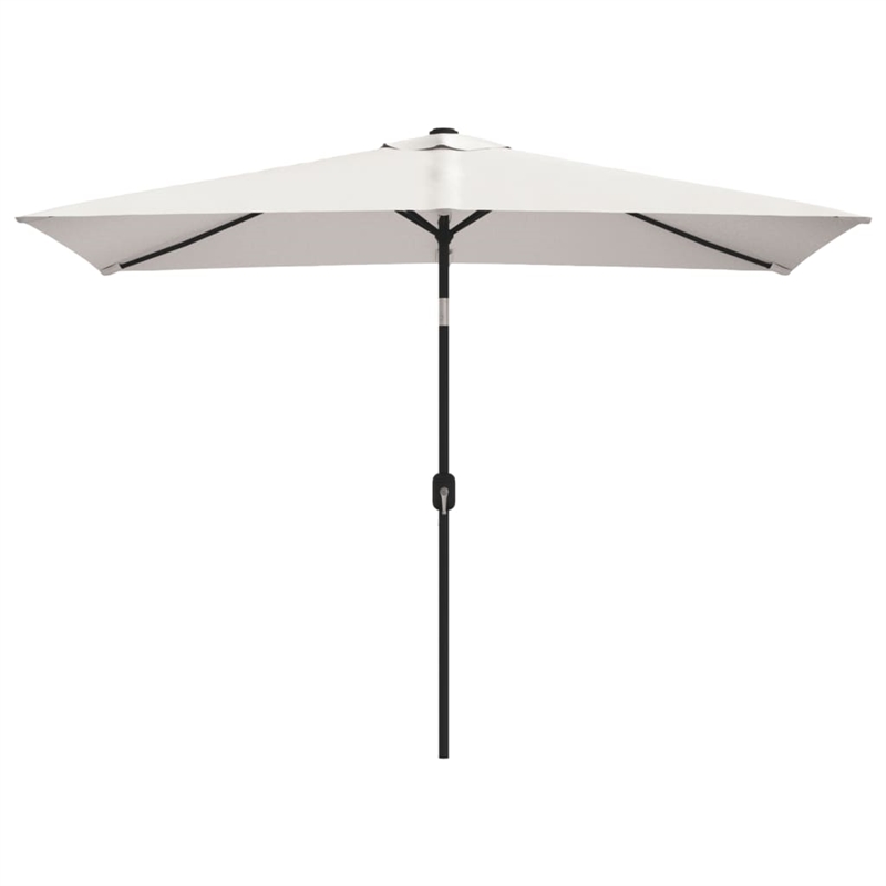 vidaXL Polyester Steel  Garden Parasol in Sandy White