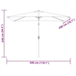 vidaXL Polyester Steel  Garden Parasol in Sandy White
