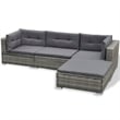 vidaXL Synthetic Poly Rattan Lounge Set in Gray
