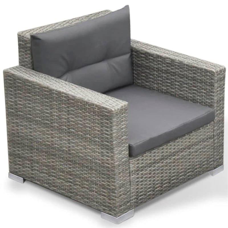 vidaXL Synthetic Poly Rattan Lounge Set in Gray