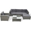 vidaXL Synthetic Poly Rattan Lounge Set in Gray
