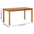 vidaXL Solid Acacia Wood Medium Durable Garden Table in Brown