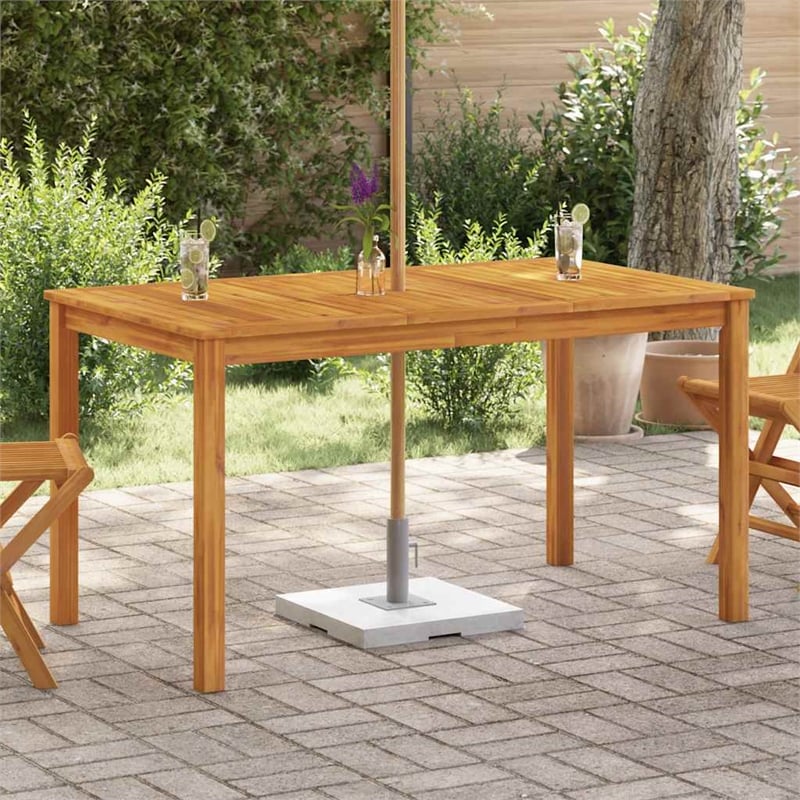 vidaXL Solid Acacia Wood Medium Durable Garden Table in Brown
