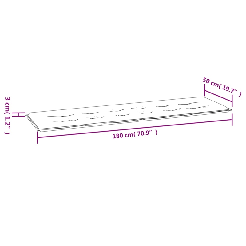 vidaXL Garden Bench Cushion in Gray Fabric
