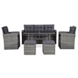 vidaXL Synthetic Poly Rattan Sofa Set in Grey and Dark Grey