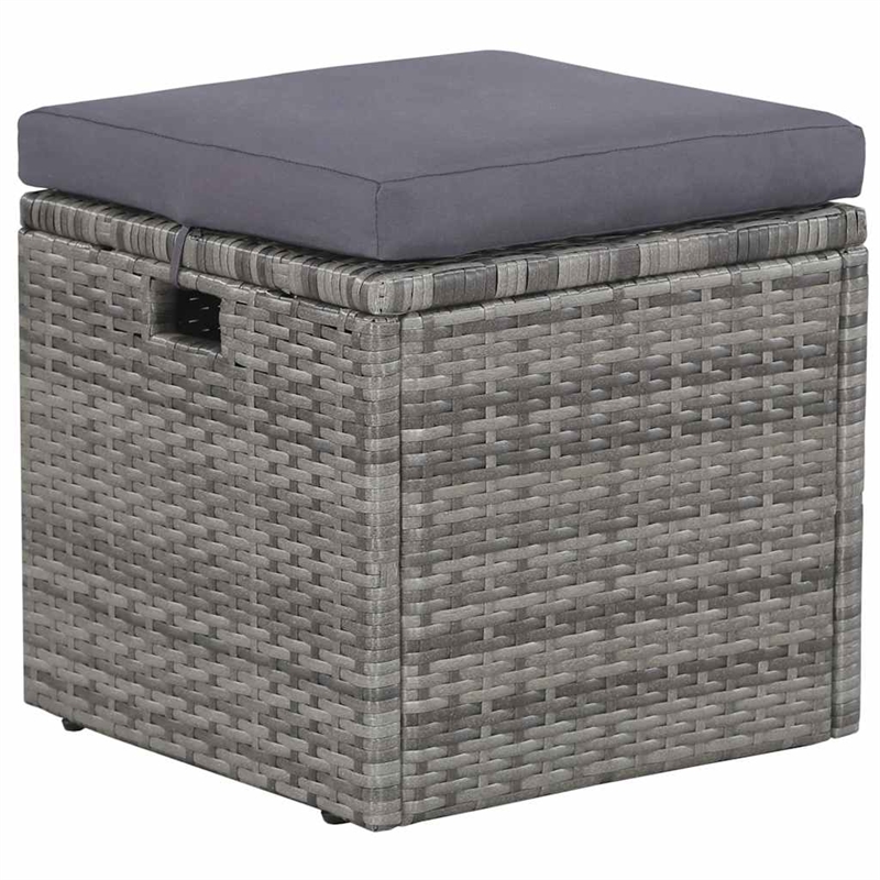 vidaXL Synthetic Poly Rattan Sofa Set in Grey and Dark Grey