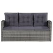 vidaXL Synthetic Poly Rattan Sofa Set in Grey and Dark Grey
